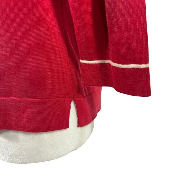 Lanvin Silk Blend Red Cardigan Sweater Sz 6-8 Button Up 3/4 Sleeve Size 38 FR - Picture 5 of 13